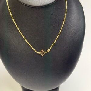 Louis Vuitton 18k yellow Gold and Diamond Logo Necklace
